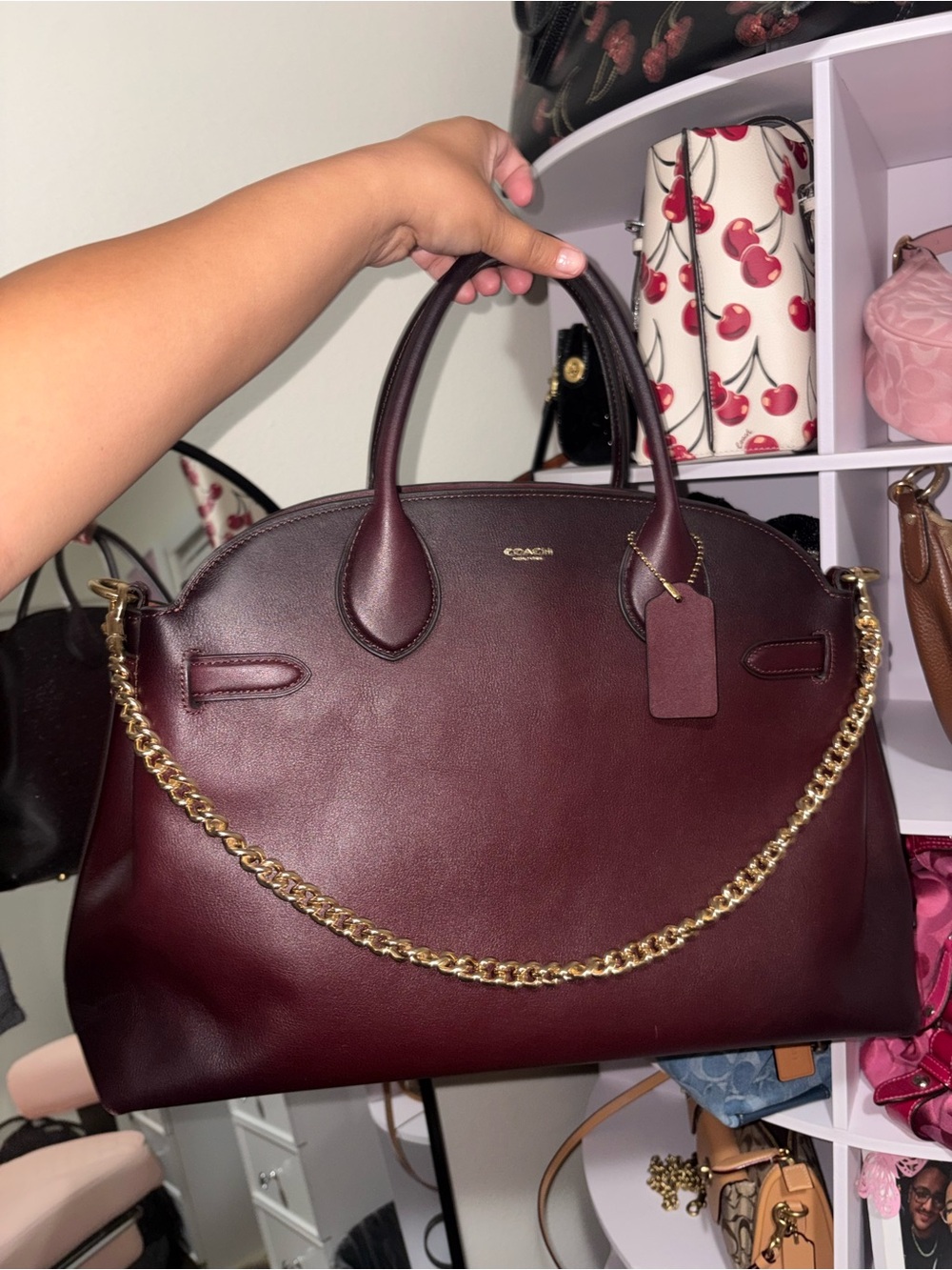 Coach Burgundy Empire 40 (Gold Chain not included)